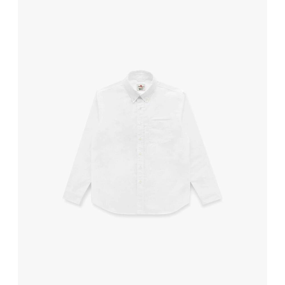 NEW KNICKERBOCKER men's beefy cotton oxford shirt in white